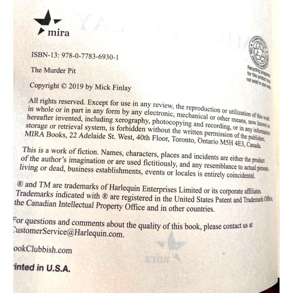 The Murder Pit By Mick Finlay Paperback Mystery Novel READ DESC & CONDITION - Picture 2 of 3